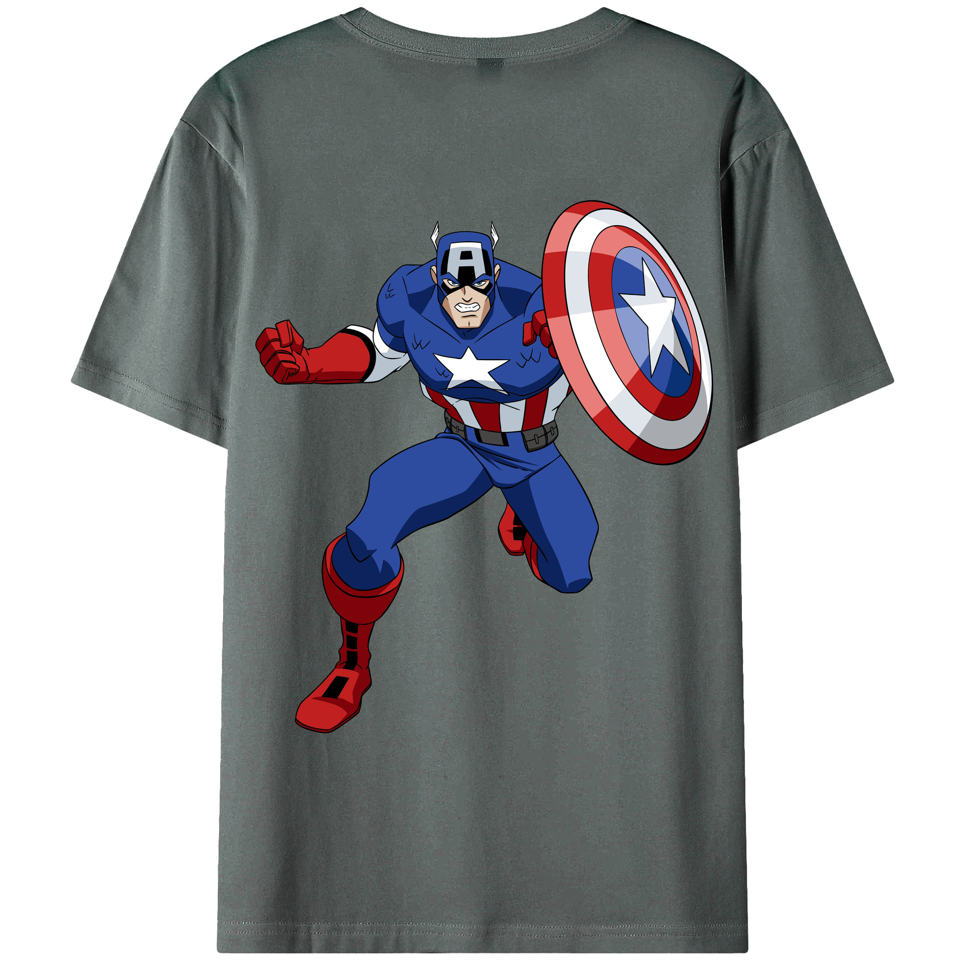 （画像用） アベンジャーズ The Avengers 綿100％ メンズ半袖Tシャツ（バックプリント） 通気性